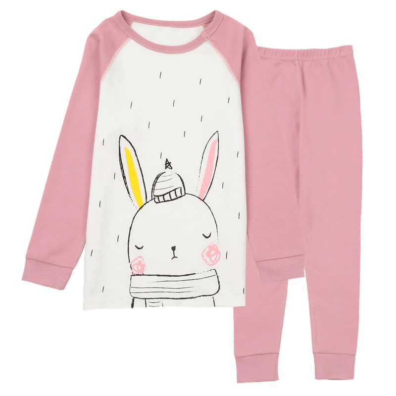 小红豆儿童内衣套装女童精梳棉舒适柔软纯棉秋衣秋裤套装儿童低圆秋衣秋裤套装