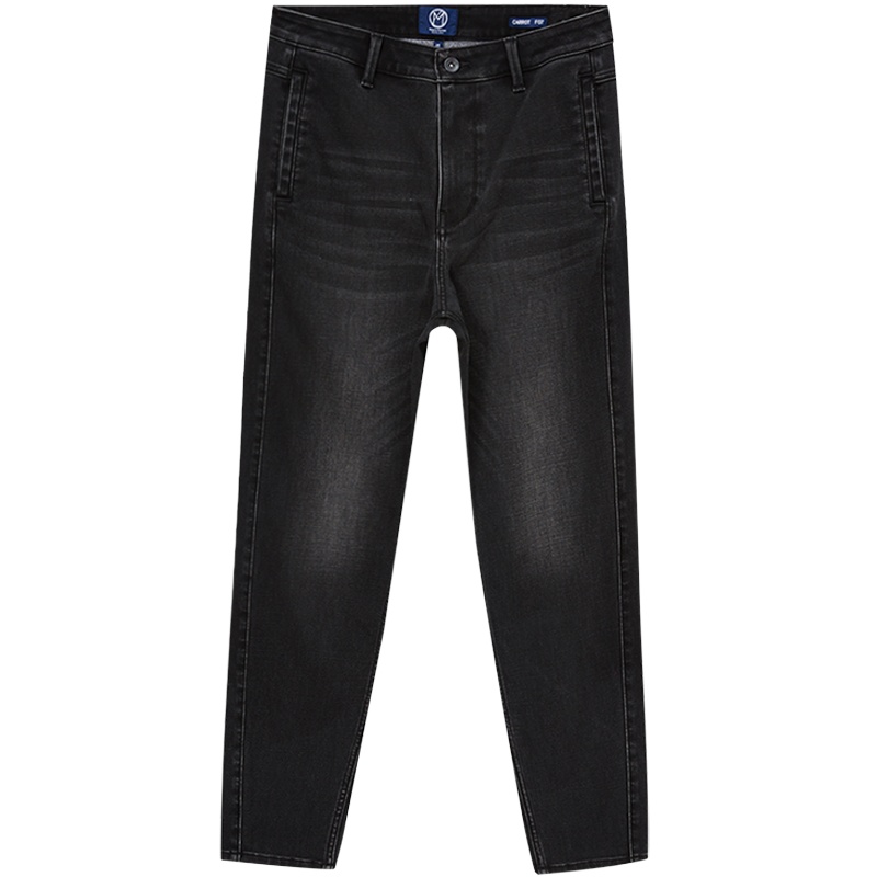 [1件3折价:85.5]美特斯邦威牛仔裤男修身直筒新款冬季加厚保暖男士牛仔萝卜裤