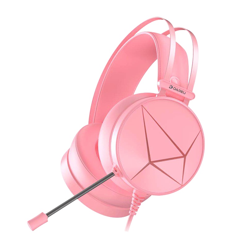 达尔优EH722粉色耳机7.1声道电脑台式笔记本耳麦头戴式吃鸡电竞游戏网红女生主播520送女友礼物lol