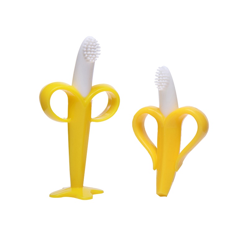 婴儿香蕉牙刷咬胶食品级牙胶磨牙棒咬咬乐