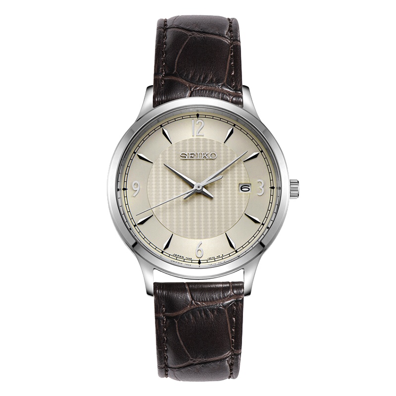 精工（SEIKO）石英表 男 商务休闲皮带男士石英表SGEH83J1