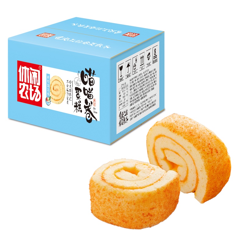 休闲农场喵喵卷肉松蔬菜味520g*1 苏宁自营零食整箱早餐面包蛋糕卷网红宿舍耐吃小零食