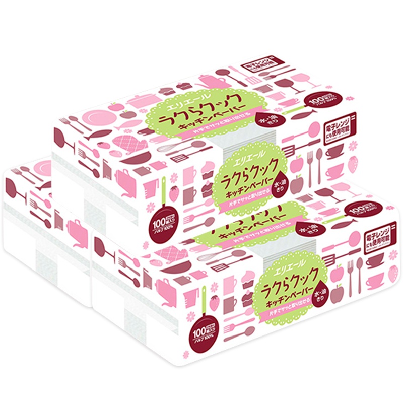 爱璐儿Elleair 大王爱璐儿厨房用纸悦抽系列100抽*3包
