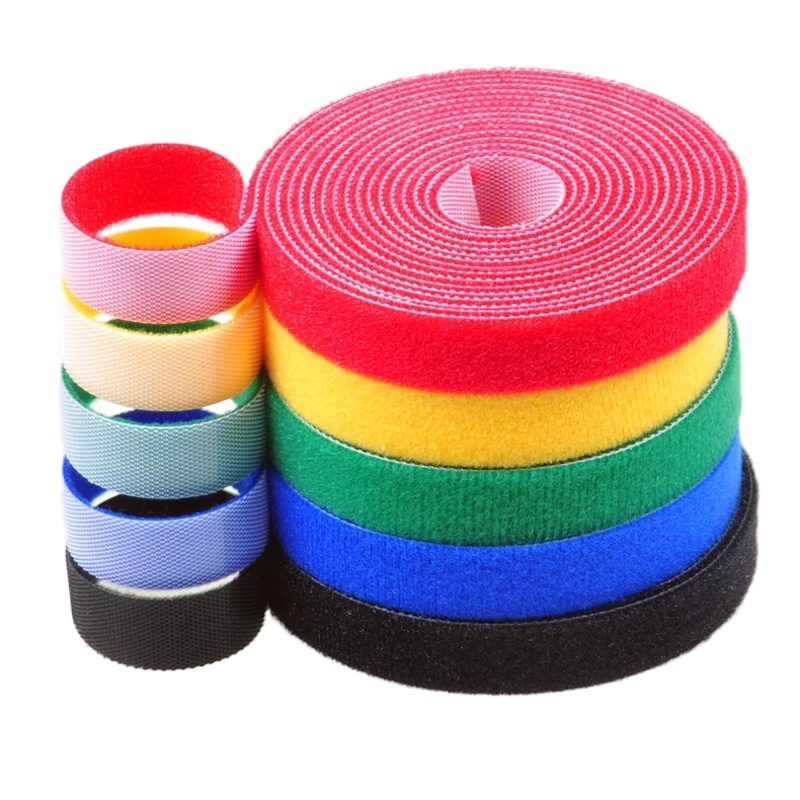 iDiskk 背对背魔术贴尼龙束线带扎带背靠背理线带数据线缆扎带同体魔术贴 蓝色1CM*5米