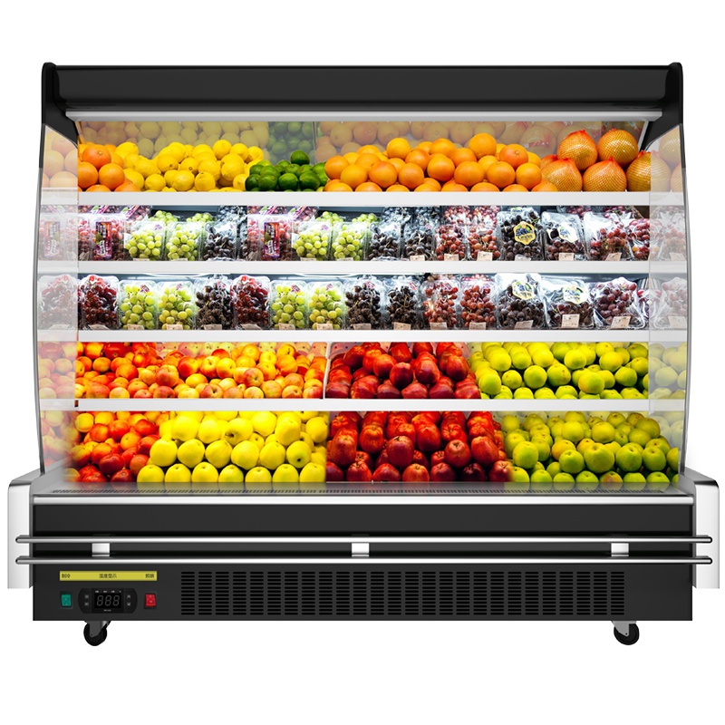 猛世(Mengshi )风幕柜水果保鲜柜商用超市酸奶饮料柜展示柜冷藏麻辣烫点菜柜直冷风冷可选 2.5米风冷高端豪华款
