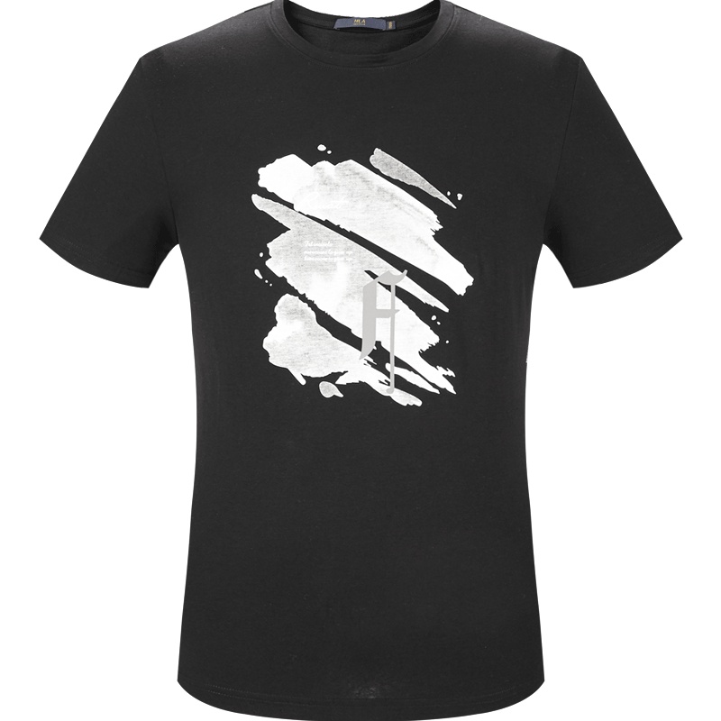 HLA海澜之家抽象图案短袖T恤舒适透气T恤男_HNTBJ2E291A