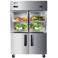星星(XINGX) BCD-860YG 742升厨房商用保鲜操作台 商用四门冰柜 厨房冰箱冷藏冷冻 双温冰柜 对开门玻璃