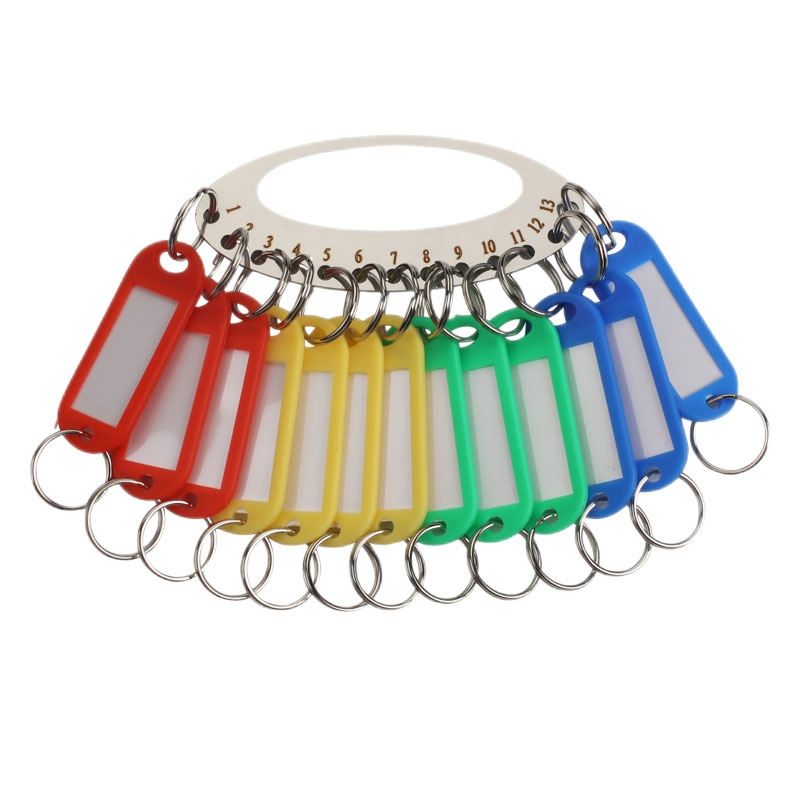 优必利 钥匙盘13位加厚手提金属钥匙板标签分类管理钥匙扣 洒店宾馆房东大钥匙串 8113