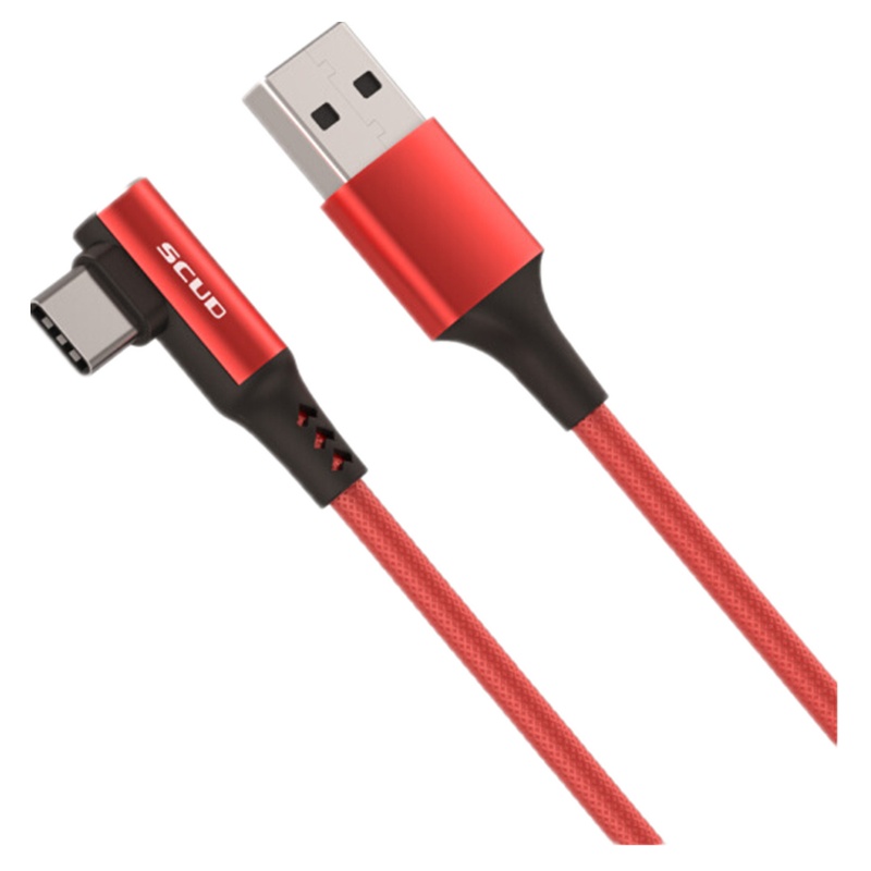 飞毛腿 RT9 安卓Type-C数据线GAME弯头线 王者/吃鸡手游编织线 适用于华为小米荣耀三星红色