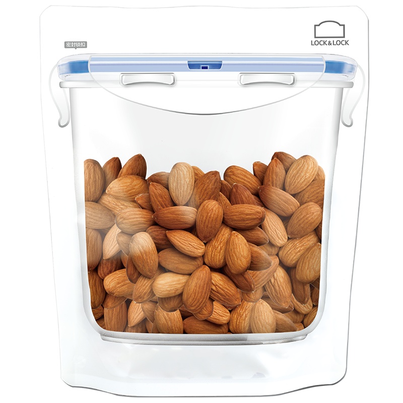 乐扣乐扣(Lock&Lock) 食品密封立体保鲜袋 厨房冰箱储存食物多次使用 5只装 厨房工具厨房小件