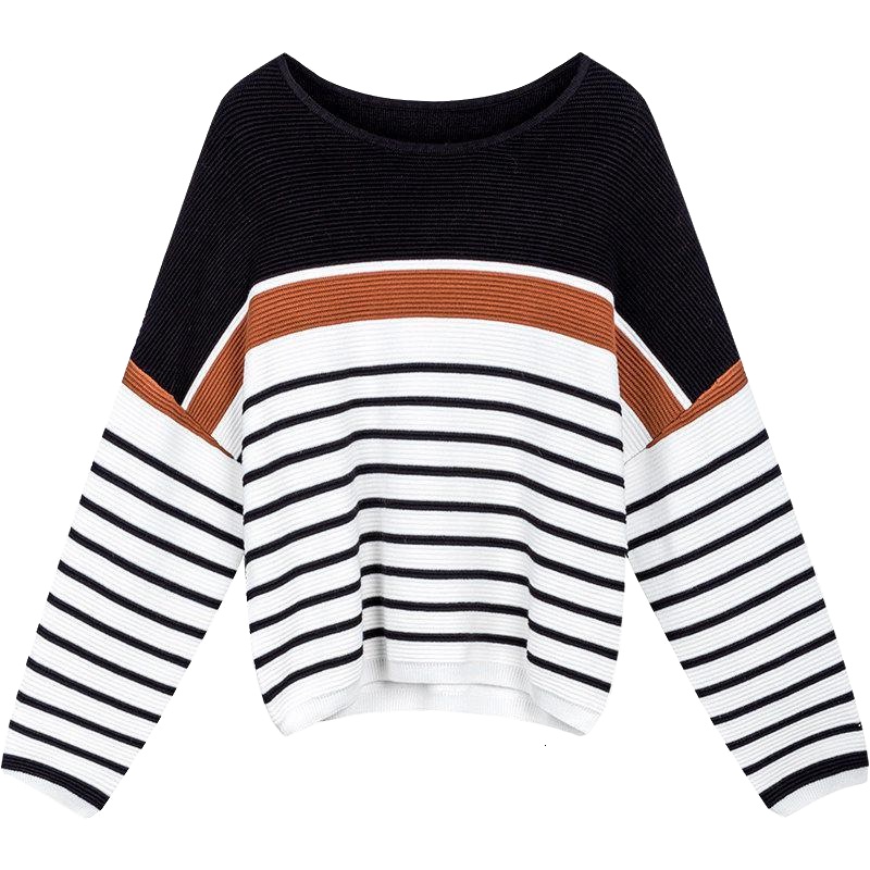 拉夏贝尔candie’s秋装新款百搭套头宽松显瘦毛针织衫女3T074021