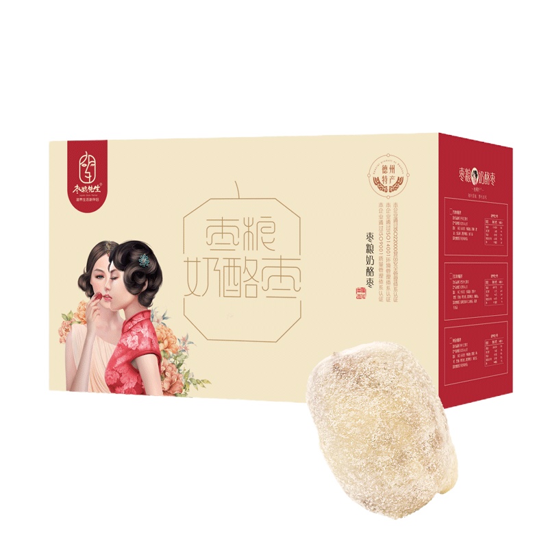 枣粮先生无核奶酪枣500g零食炒货牛奶夹心奶芙红枣奶枣