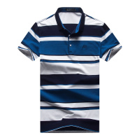 JEEP吉普正品夏季男士短袖t恤纯棉翻领潮牌polo衫条纹宽松潮流半袖衣服青年休闲运动日常百搭男装