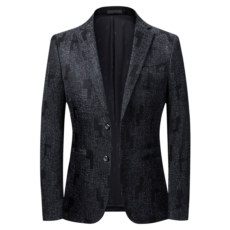 莱诗伯特休闲西装男秋冬针织弹力男式西服韩版修身小西服559