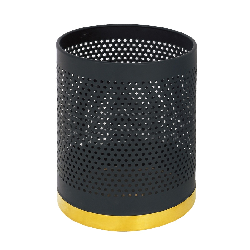 惠洁单层冲孔房间桶垃圾桶NL-H022黑色