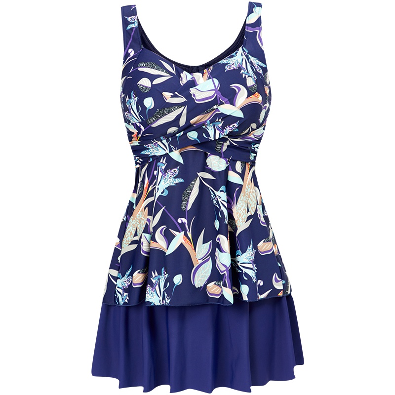 号手游泳衣女2019新款遮肚显瘦保守分体裙式泳装性感大码胖mm温泉