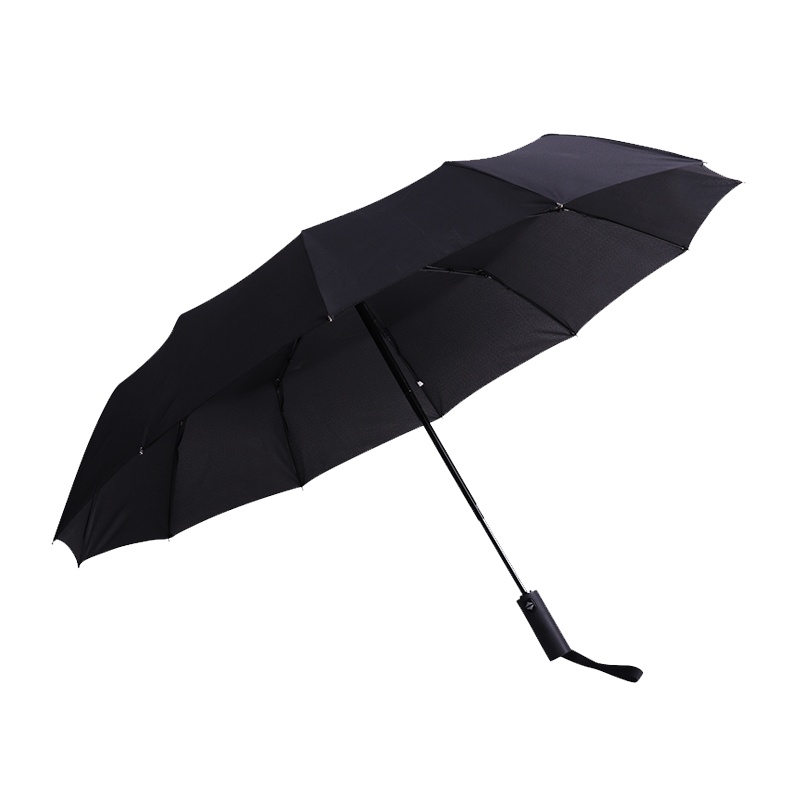 夏宇 超大自动折叠男女情侣大号防风防晒紫外线加固加厚三折雨伞 黑色