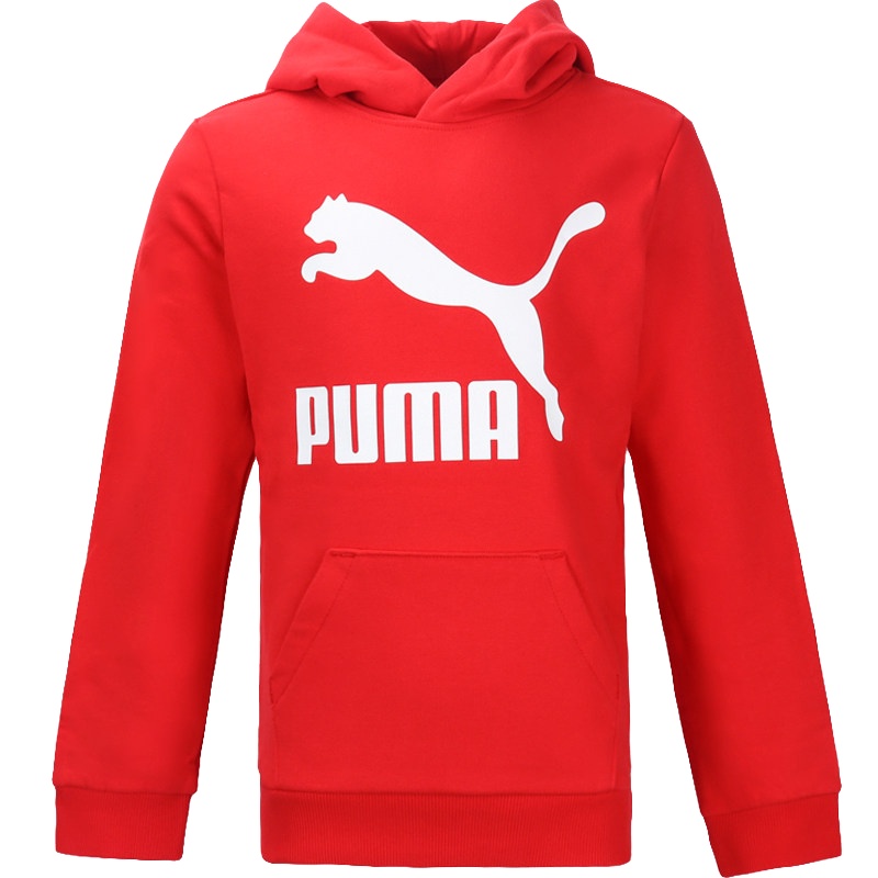 彪马(PUMA)男童大童红色连帽棉质休闲运动卫衣580341 11