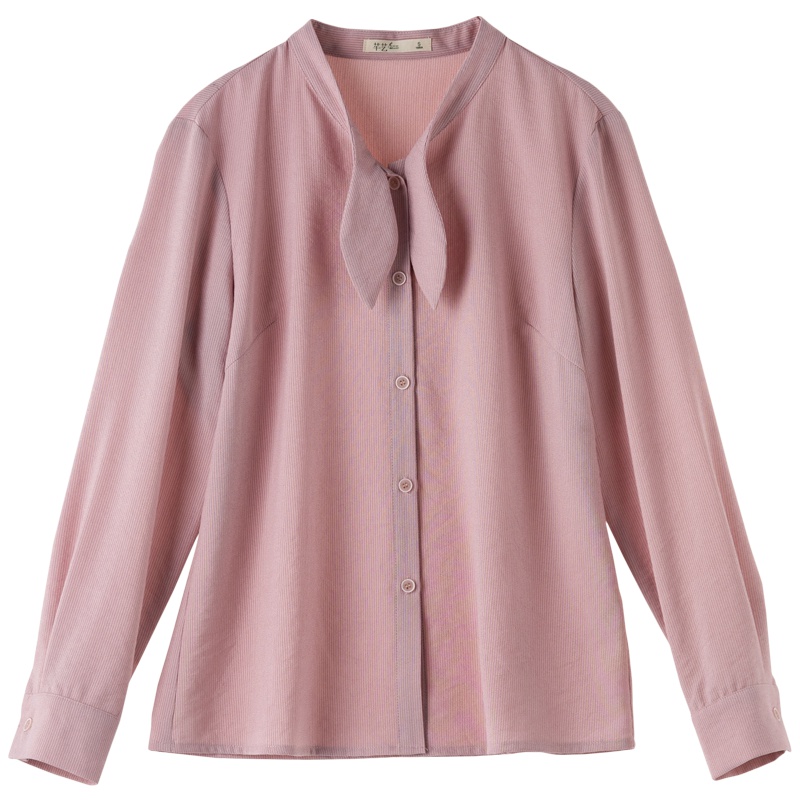 芊艺甜美蝴蝶结长袖衬衫女2019秋装新款韩版显瘦小清新上衣10457