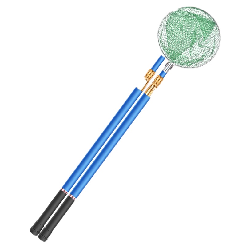 抄网一体杆闪电客抄网捕鱼一体杆绝缘伸缩杆抄网双杆套装双竿一体