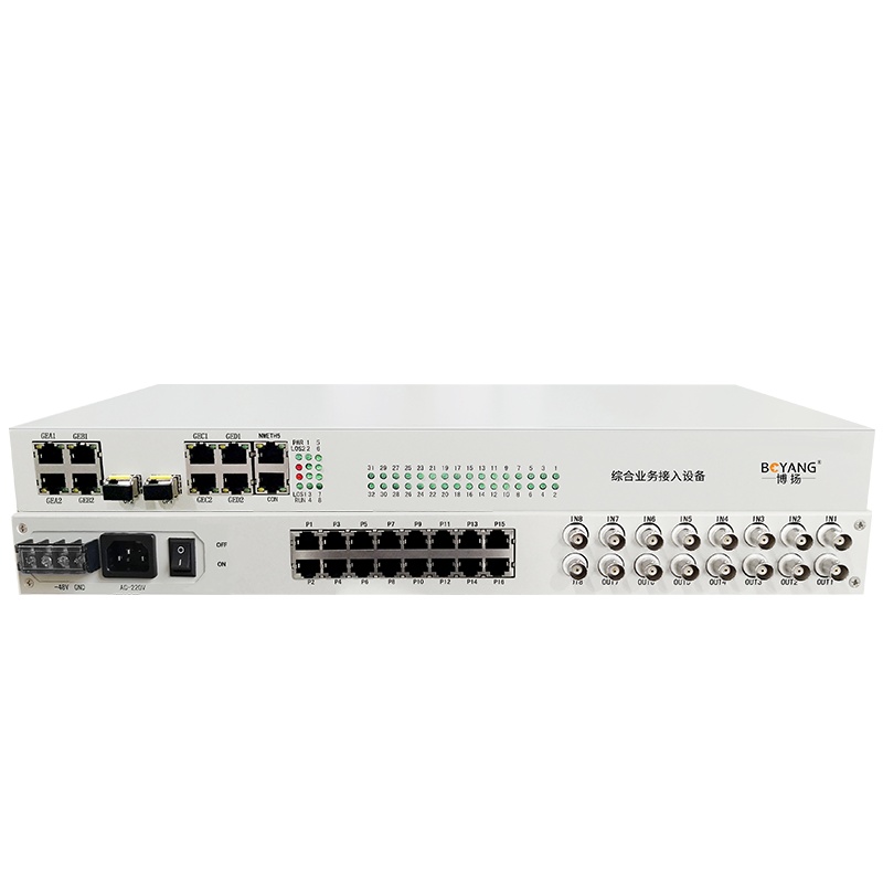 博扬 综合业务电话光端机 8E1+16路电话+4路千兆物理隔离网 单纤20km LC 机架式 1对价