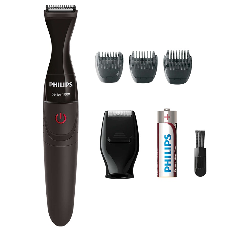 飞利浦(Philips)胡须造型器MG1100/16 干电池式男士电动剃须刀胡须鼻毛修剪器 全身水洗