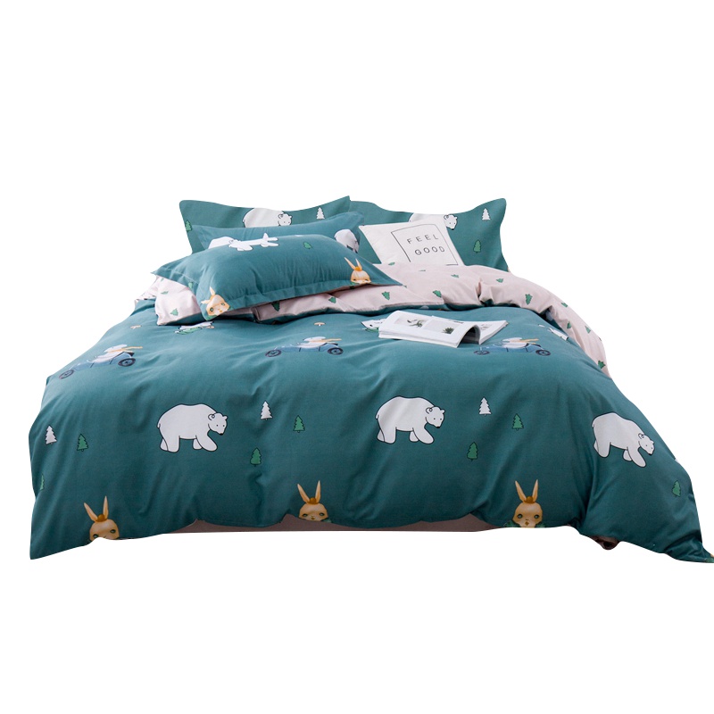 南极人(NanJiren) 网红款四件套ins风床单双人被套加厚磨毛北欧简约床上用品