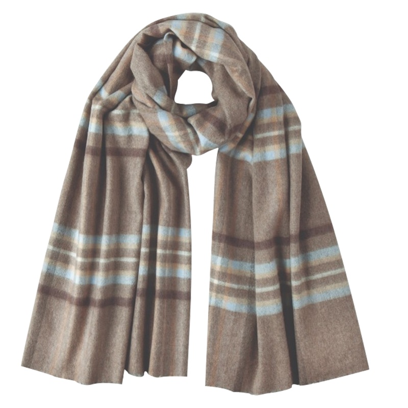 Johnstons of Elgin羊毛围巾围脖套披肩男女同款保暖英伦情侣冬款新品 米白色 190*170CM