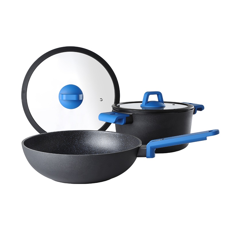 德世朗蓝鲨不粘锅两件套DFS-TZ116A