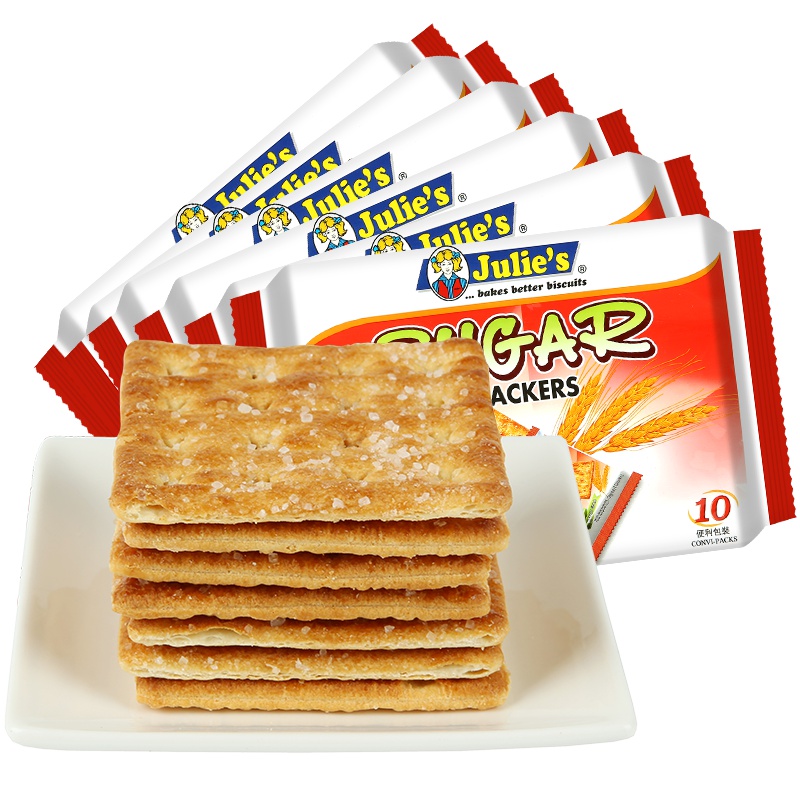 马来西亚进口julie’s茱蒂丝口口香甜味苏打饼干260g*6袋进口梳打代餐早餐饼干