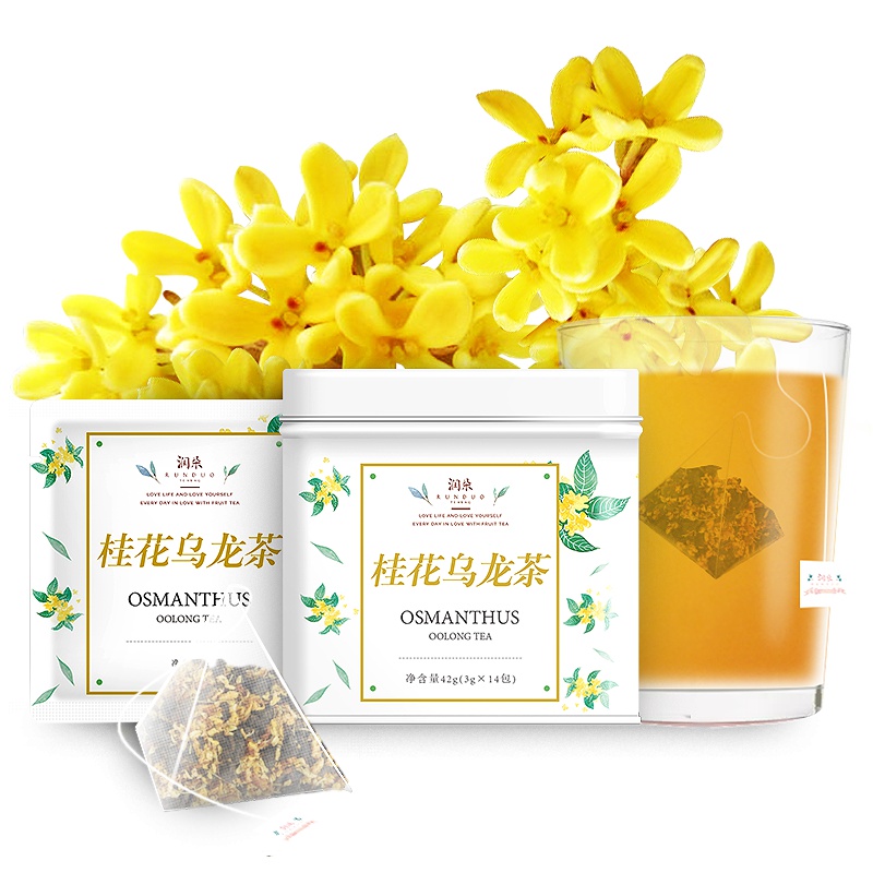 桂花乌龙茶 润朵桂花茶乌龙茶三角袋泡茶包组合花茶茶叶