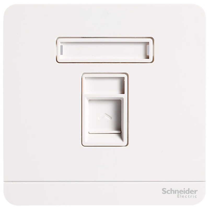 施耐德电气（Schneider Electric）开关插座 电话插座墙壁电话面板 弱电插座 绎尚镜瓷白