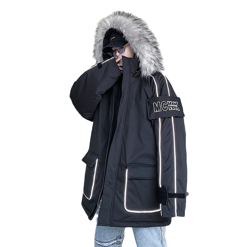 茜靓CHYLLIRN棉衣男装冬季加厚棉服大毛领港风ins棉袄子韩版潮流男士冬装外套