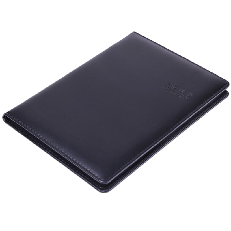 得力 7950 会议记录本 25K 80页(本) 基础款会议记录皮面本 商务办公记事本笔记本子 黑