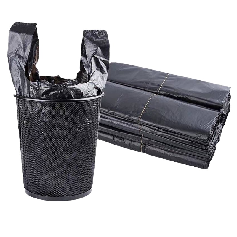 [累计销售百万]加厚手提式垃圾袋加厚经济黑色家用塑料袋中大号背心式批发袋子A