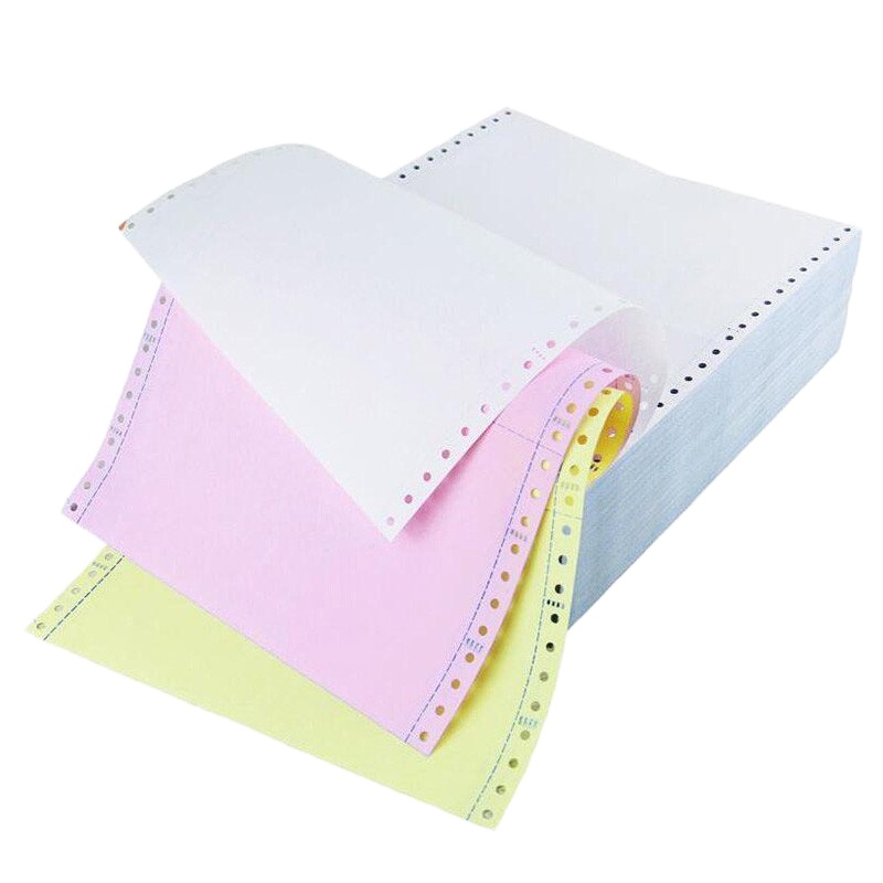 得力deli电脑打印纸241-3-1连续针式打印纸三联3层1等份打印发货单可撕边足600页