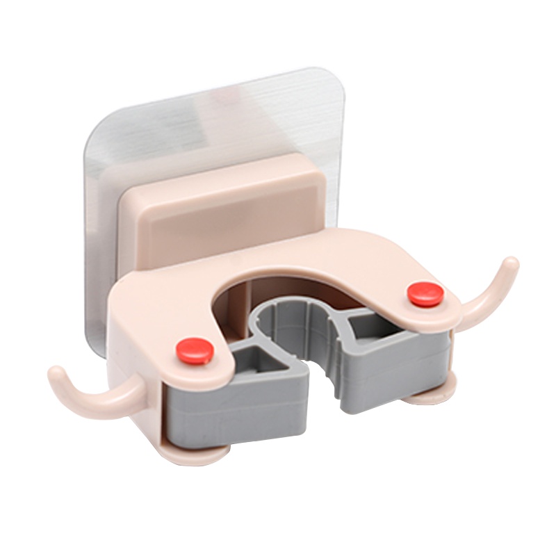 炎禹壁挂无痕贴带双侧挂钩拖把拖把架 3个装北欧粉