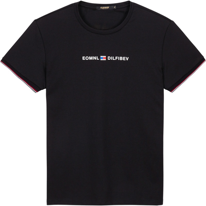 千纸鹤男装上衣2020夏季新款圆领印花休闲潮流舒适短袖T恤男20531