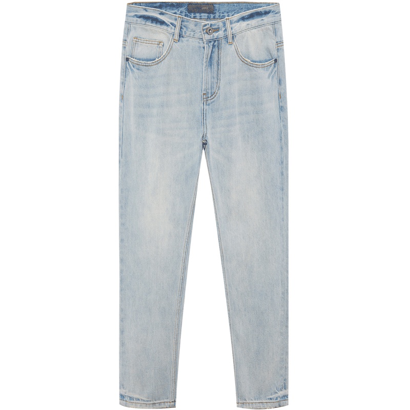 黑鲸时尚复古牛仔裤2019春季男装做旧九分裤男CKNAJ28014A