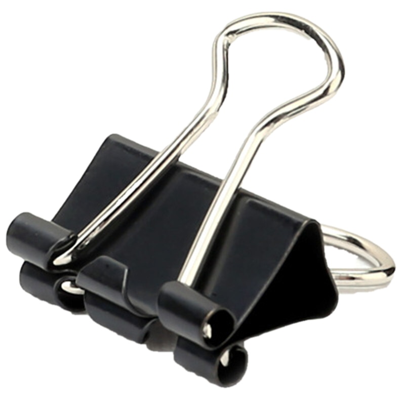 得力(deli)8565 黑色长尾票夹 40只/筒 19mm