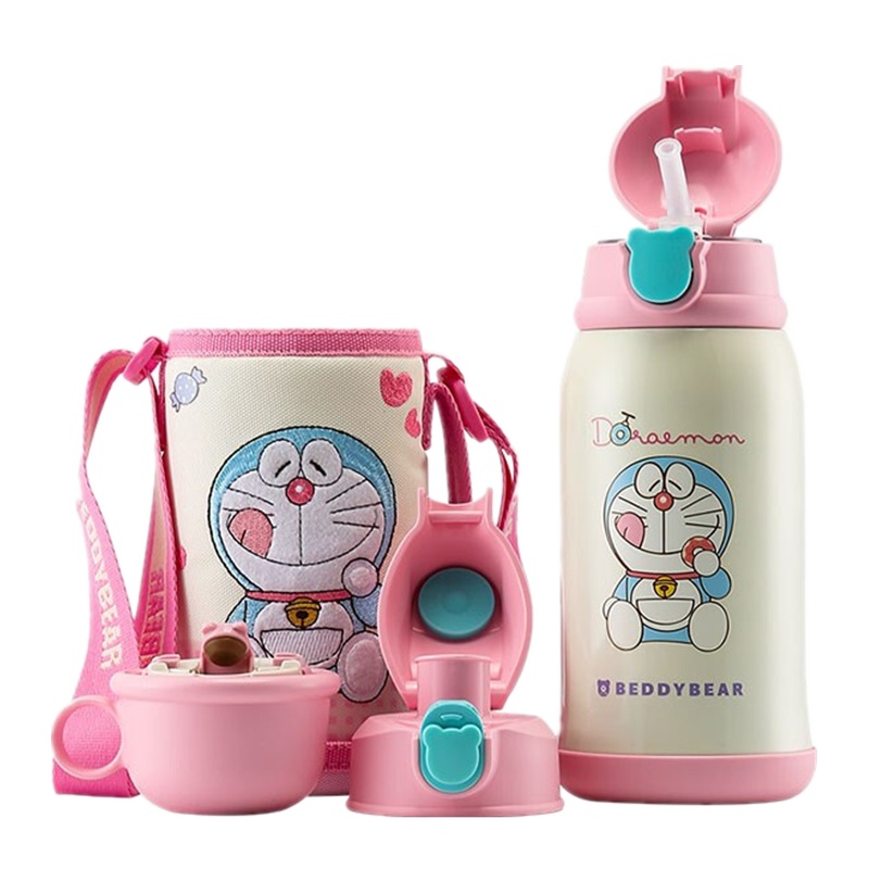 哆啦A梦叮当猫吃货梦(私人定制)杯具熊儿童保温杯带吸管儿童水杯316不锈钢内胆630mlBEDDYBEAR无玩偶