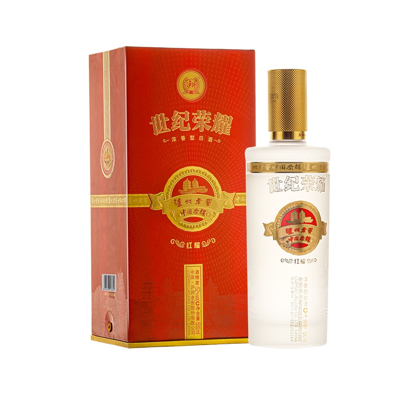 泸州老窖 世纪荣耀 红耀浓香型白酒52度500ml单瓶装