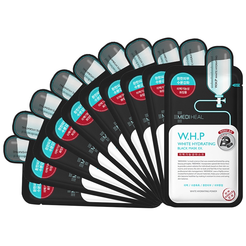 Mediheal 美迪惠尔 W.H.P嫩白保湿黑炭 面膜 10片/盒 持久焕白 可莱丝升级版