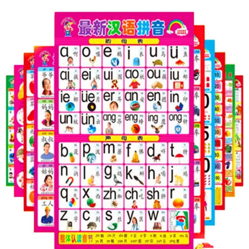 乐加酷 撕不烂早教认知无声挂图婴幼儿童启蒙防水挂画宝宝识数字拼音贴画