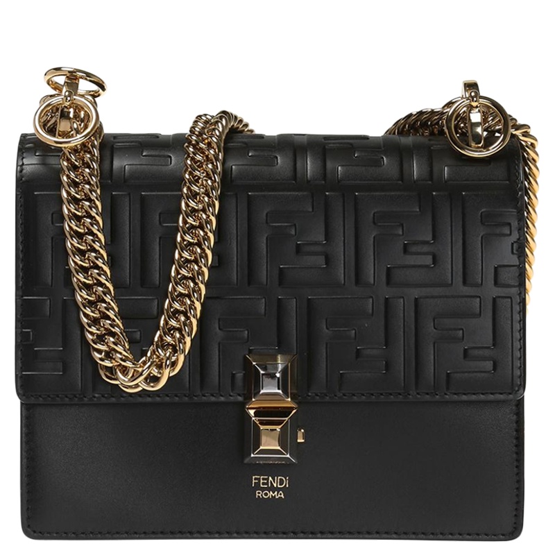 [直营]FENDI芬迪KAN I系列迷你双F印花 女士手提包单肩包斜挎包 女包