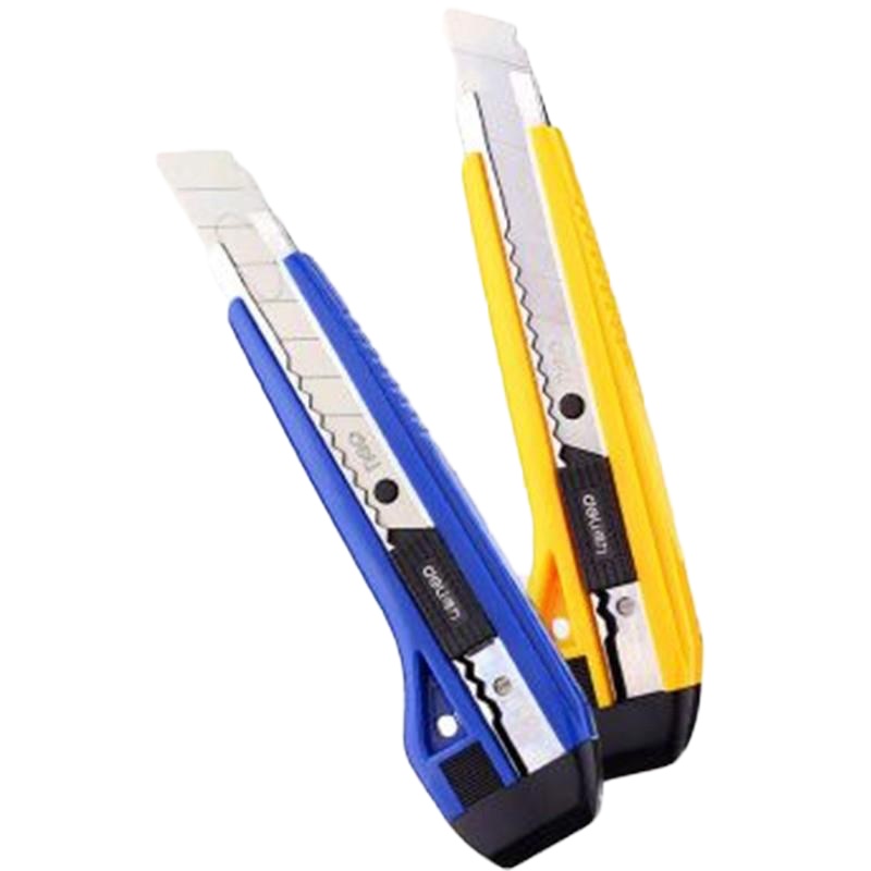 得力 Deli 2041(颜色随机) 美工刀(100mm,颜色随机,附带预备刀片及折刀器)   1把