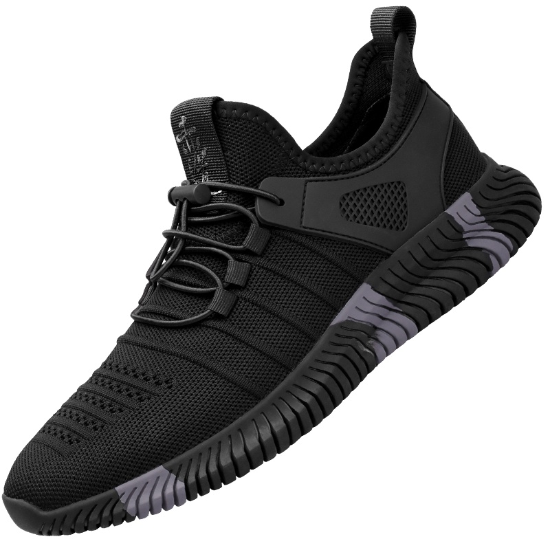 强人3515运动鞋男鞋网面鞋子轻便透气休闲鞋减震跑步鞋 93DXA0130421 黑色 38码