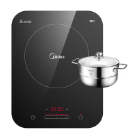 美的(Midea) C22-WH2237 电磁炉火锅恒匀火188mm大线圈盘 滑控火力 哑光防滑面板