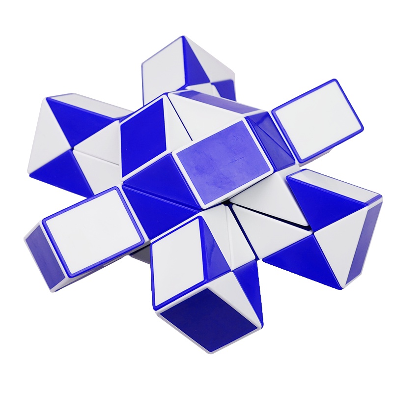 圣手7130A-48 四十八段魔尺 弹力48段魔蛇玩具百变魔尺魔方儿童益智玩具早教减压解压玩具 蓝白