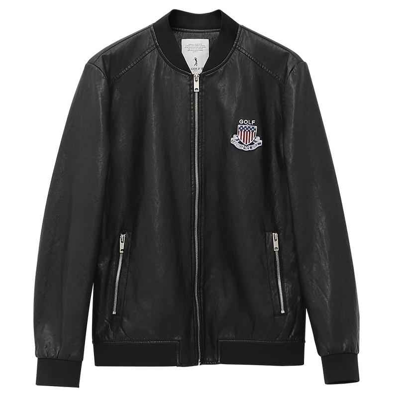 GOLF/高尔夫商务休闲时尚百搭皮衣男款户外夹克外套男式夹克